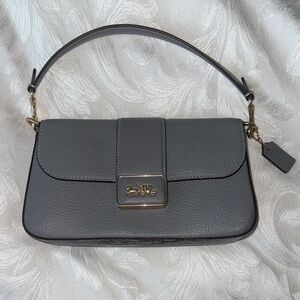 Coach Charcoal Leather Shoulder Bag